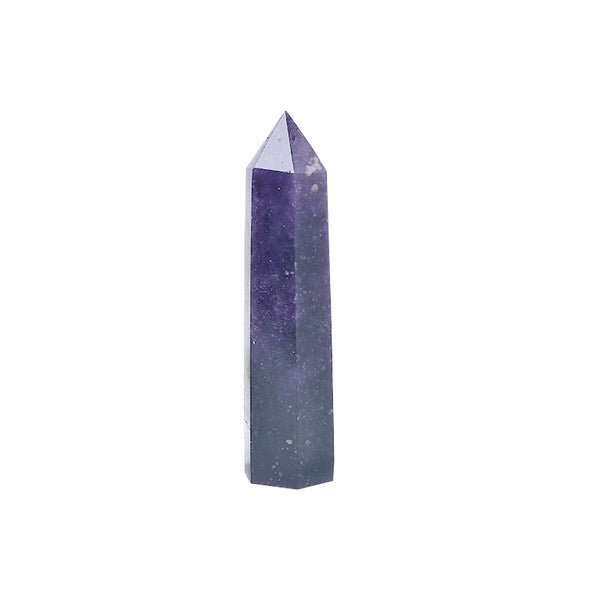 1PC Natural Crystal Point Lapidolite Wand Healing Stone Energy Quartz Home Decoration Reiki Obelisk Polished 50-80mm Tower