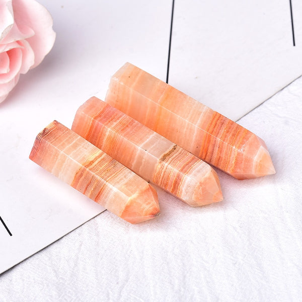 1pc Natural Crystal Point Red Afghan Jade Healing Obelisk Quartz Tower Wand Ornament for Home Decor Reiki Energy Stone Pyramid