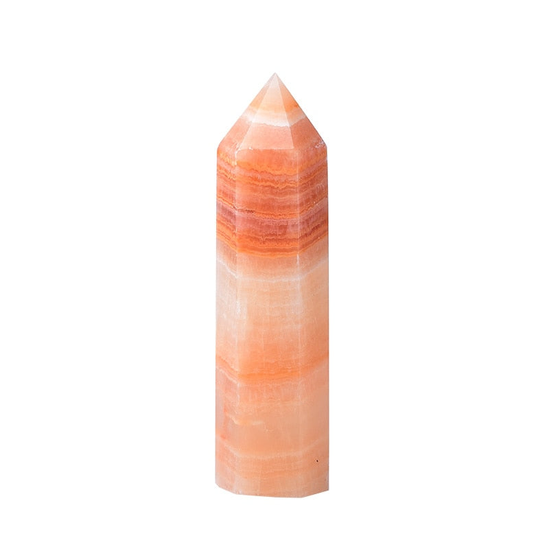 1pc Natural Crystal Point Red Afghan Jade Healing Obelisk Quartz Tower Wand Ornament for Home Decor Reiki Energy Stone Pyramid