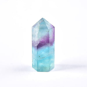 1PC Natural Fluorite Crystal Hexagonal Column Crystal Point Healing Wand Mineral Crystal Home Decoration Stone DIY Gift 5-6cm