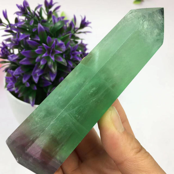 Natural  Green Fluorite Obelisk Wand Point