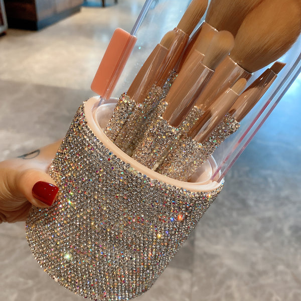 8pcs Diamond Makeup Brushes Set with Bag Box