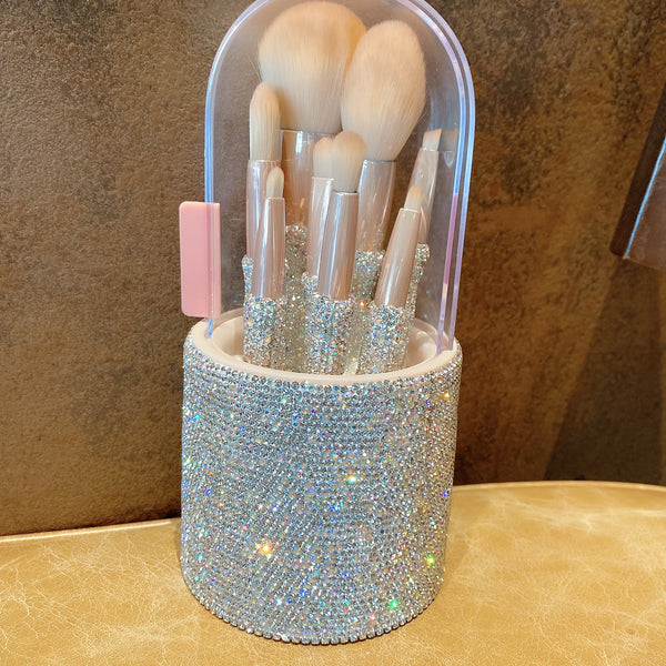 8pcs Diamond Makeup Brushes Set with Bag Box