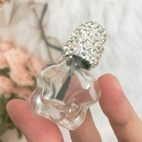 Sparkly Empty Nail Polish Bottles 5ml Glass Clear Bottle Diamond Cover Refillable Bottles with Brush