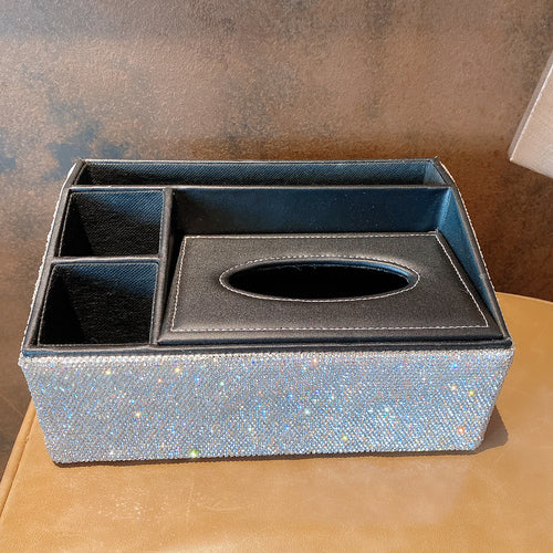 Shiny Multifunctional rhinestones Tissue Box