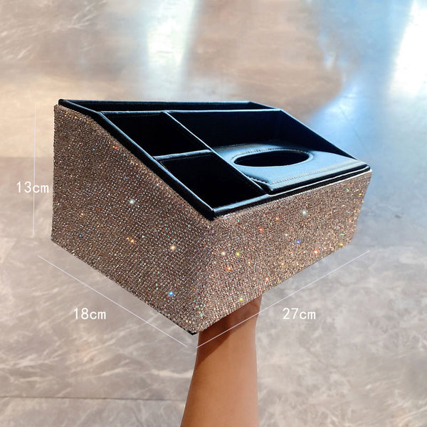 Shiny Multifunctional rhinestones Tissue Box